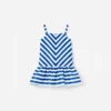 Navy Stripe Cherry Motif Dress