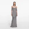 Navy Stripe Georgette Maxi Dress Navy Stripe Georgette Maxi Dress