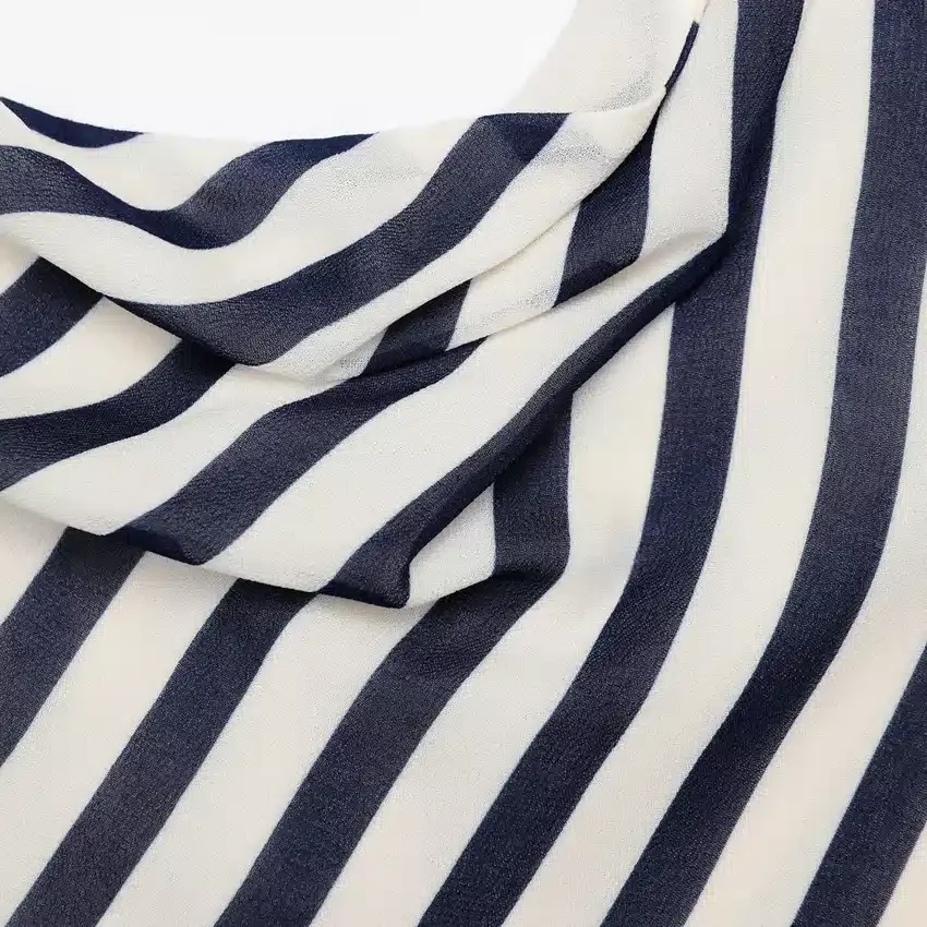 Navy Stripe Georgette Top Navy Stripe Georgette Top