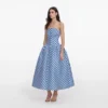 Navy Stripe Taffeta Midi Dress Navy Stripe Taffeta Midi Dress
