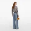 Navy Stripe Tie Neck Blouse Navy Stripe Tie Neck Blouse