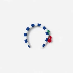 Navy Striped Cherry Motif Headband