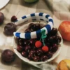 Navy Striped Cherry Motif Headband Navy Striped Cherry Motif Headband