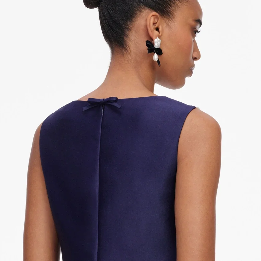 Navy Taffeta Lace Mini Dress Navy Taffeta Lace Mini Dress