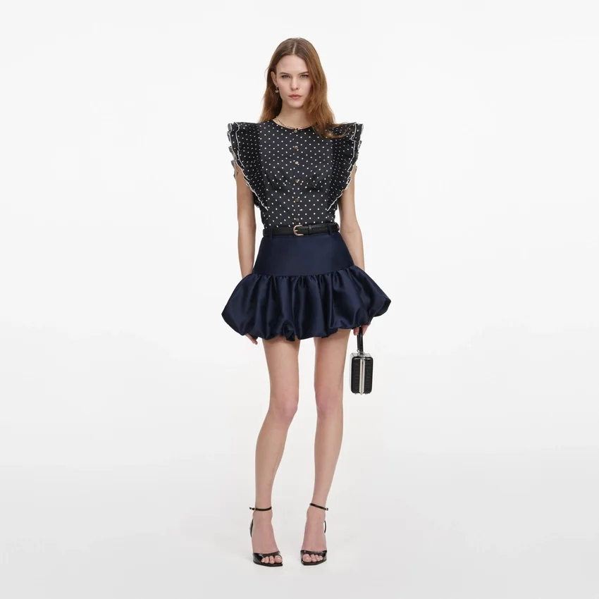 Navy Taffeta Skirt Navy Taffeta Skirt