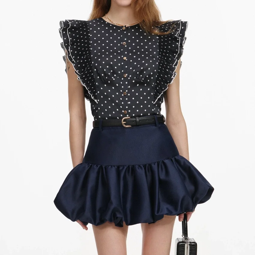 Navy Taffeta Skirt Navy Taffeta Skirt