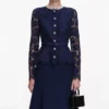 Navy Tailored Lace Midi Dress Navy Tailored Lace Midi Dress