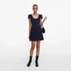 Navy Textured Boucle Mini Dress Navy Textured Boucle Mini Dress