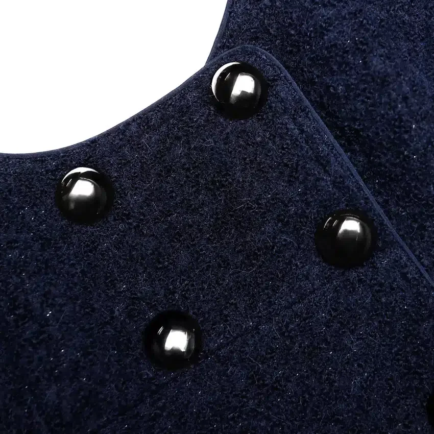 Navy Textured Boucle Mini Dress Navy Textured Boucle Mini Dress