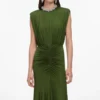 Olive Jersey Gathered Maxi Dress Olive Jersey Gathered Maxi Dress