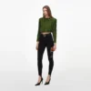 Olive Jersey Gathered Top Olive Jersey Gathered Top