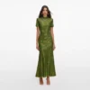 Olive Rhinestone Mesh Midi Dress Olive Rhinestone Mesh Midi Dress