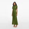 Olive Rhinestone Mesh Midi Dress Olive Rhinestone Mesh Midi Dress