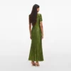 Olive Rhinestone Mesh Midi Dress Olive Rhinestone Mesh Midi Dress