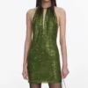 Olive Rhinestone Mini Dress Olive Rhinestone Mini Dress