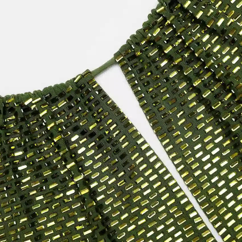 Olive Rhinestone Mini Dress Olive Rhinestone Mini Dress