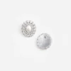 Oval Crystal Pearl Earrings Oval Crystal Pearl Earrings