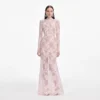 Pale Pink Rhinestone Lace Maxi Dress Pale Pink Rhinestone Lace Maxi Dress
