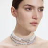 Pearl Crystal Bow Choker
