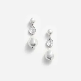 Pearl Crystal Droplet Earrings Pearl Crystal Droplet Earrings