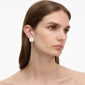 Pearl Flower Crystal Droplet Earring