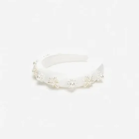 Pearl Flower Satin Head Band
