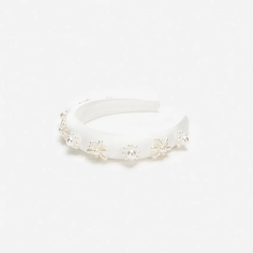 Pearl Flower Satin Head Band Pearl Flower Satin Head Band