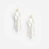 Pearl Petal Dangle Earrings