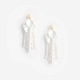 Pearl Petal Dangle Earrings