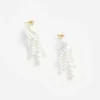 Pearl Petal Dangle Earrings
