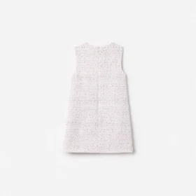 Pink Boucle Lace Bow Dress