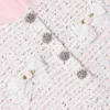 Pink Boucle Lace Bow Dress