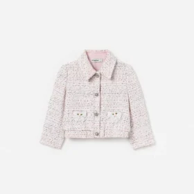 Pink Boucle Lace Bow Jacket
