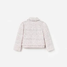Pink Boucle Lace Bow Jacket