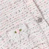 Pink Boucle Lace Bow Jacket