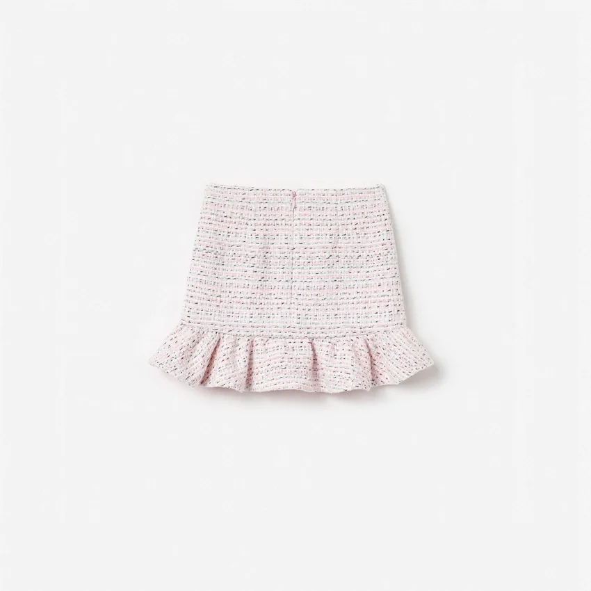 Pink Boucle Lace Bow Skirt Pink Boucle Lace Bow Skirt