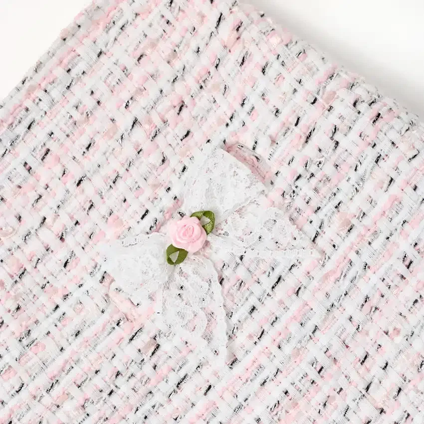 Pink Boucle Lace Bow Skirt Pink Boucle Lace Bow Skirt