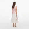 Pink Boucle Lace Collar Midi Dress Pink Boucle Lace Collar Midi Dress
