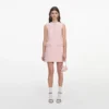 Pink Boucle Lace Collar Mini Dress Pink Boucle Lace Collar Mini Dress