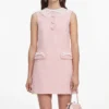 Pink Boucle Lace Collar Mini Dress Pink Boucle Lace Collar Mini Dress