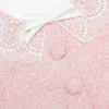 Pink Boucle Lace Collar Mini Dress Pink Boucle Lace Collar Mini Dress
