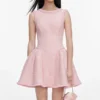 Pink Boucle Sleeveless Mini Dress Pink Boucle Sleeveless Mini Dress