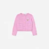 Pink Bow Pointelle Knit Cardigan Pink Bow Pointelle Knit Cardigan