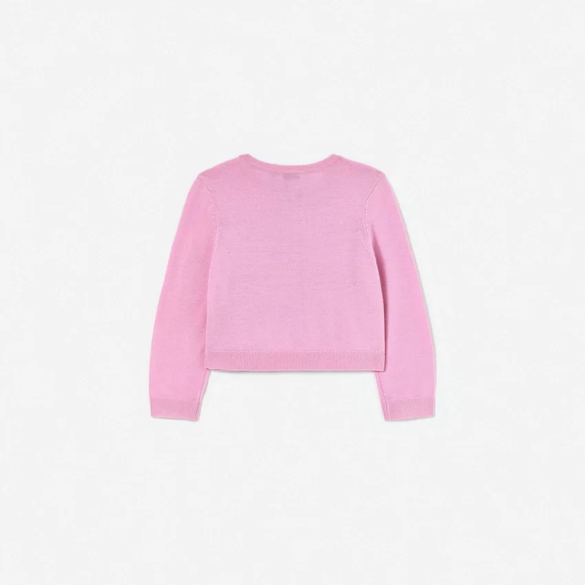 Pink Bow Pointelle Knit Cardigan Pink Bow Pointelle Knit Cardigan