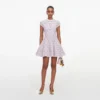 Pink Check Knit Beaded Mini Dress Pink Check Knit Beaded Mini Dress