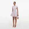 Pink Check Knit Beaded Mini Dress Pink Check Knit Beaded Mini Dress