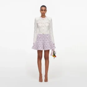 Pink Check Knit Mini Skirt Pink Check Knit Mini Skirt