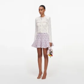 Pink Check Knit Mini Skirt Pink Check Knit Mini Skirt