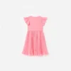 Pink Chiffon Lace Trim Dress Pink Chiffon Lace Trim Dress