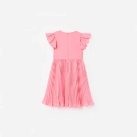Pink Chiffon Lace Trim Dress Pink Chiffon Lace Trim Dress